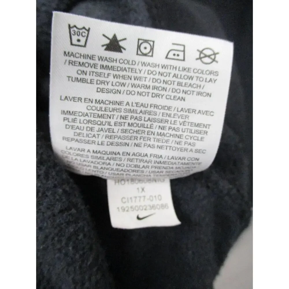 Nike Black Stylish Casual Hoodie Long Sleeve Kangaroo Pocket‎ Type Size 1X